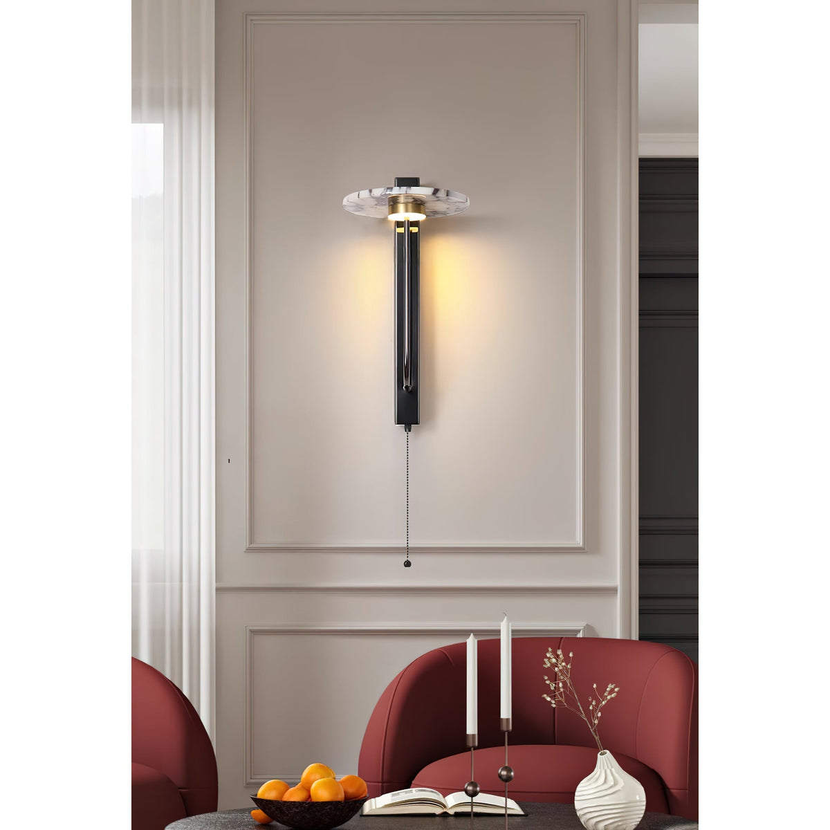 Candeeiro de parede minimalista moderno em mármore Aevuvyn