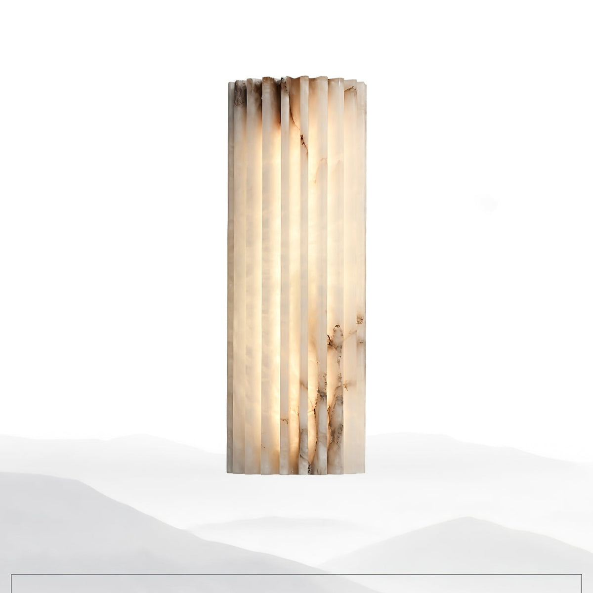 Orvian minimalistinen alabasterinen seinävalaisin