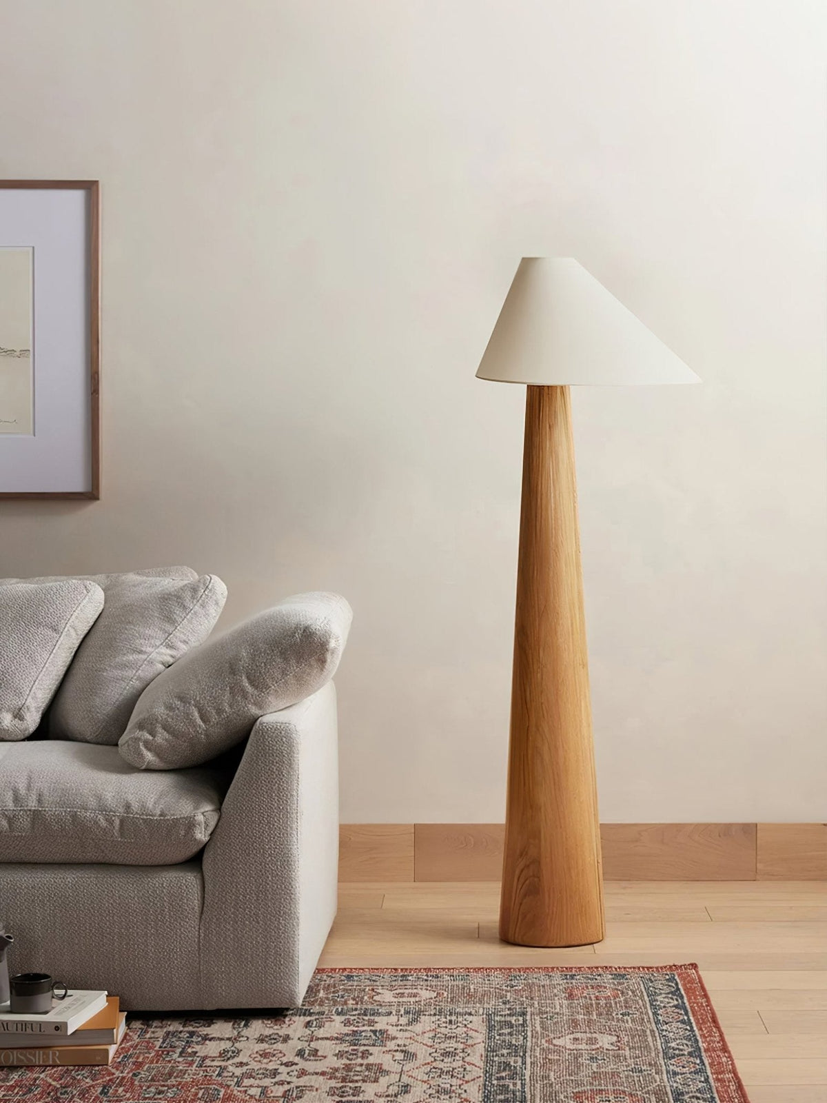 Pinnacle minimalískur viðargólflampi