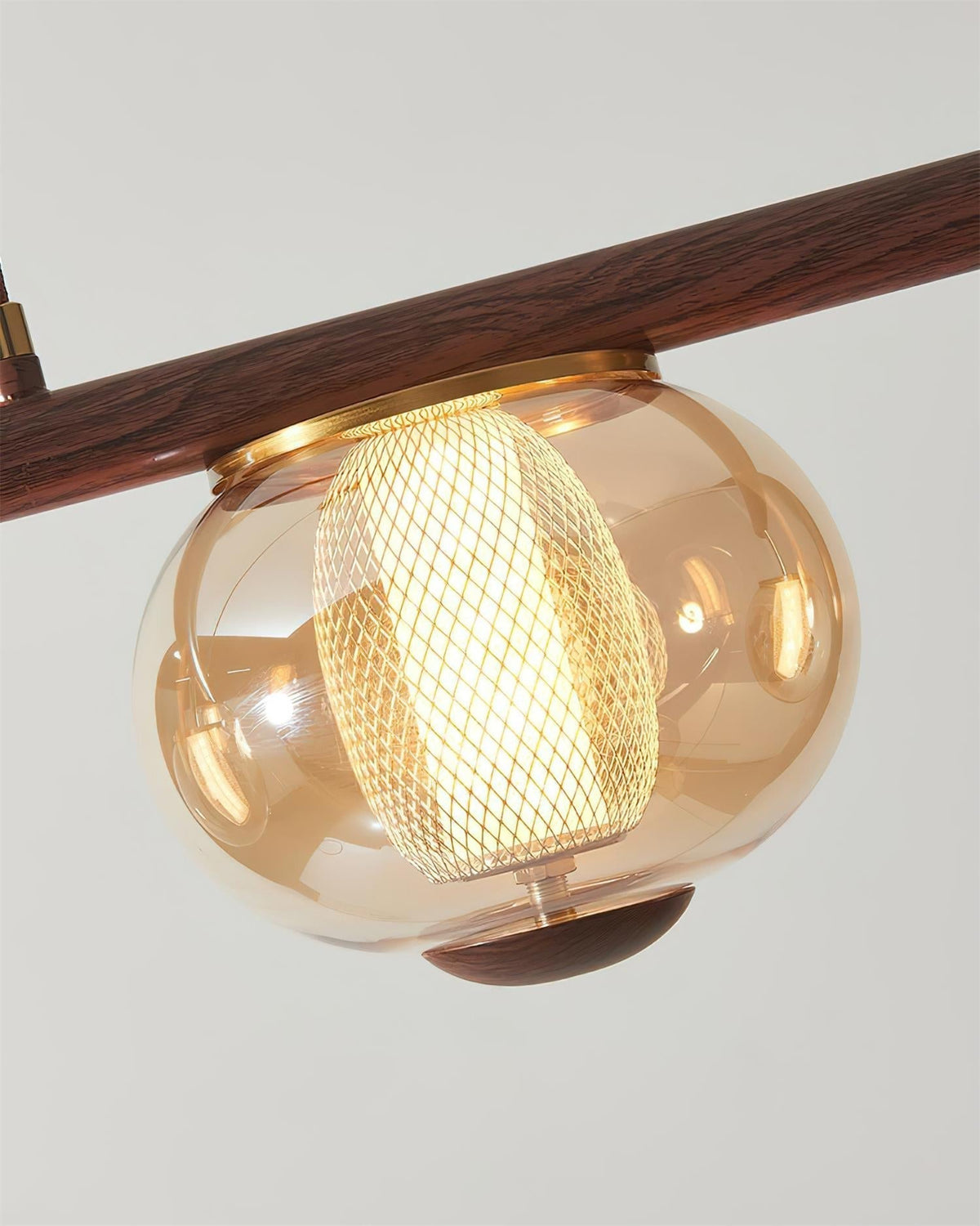 Alviora pendellampe, træ, glas, lineær, japandi