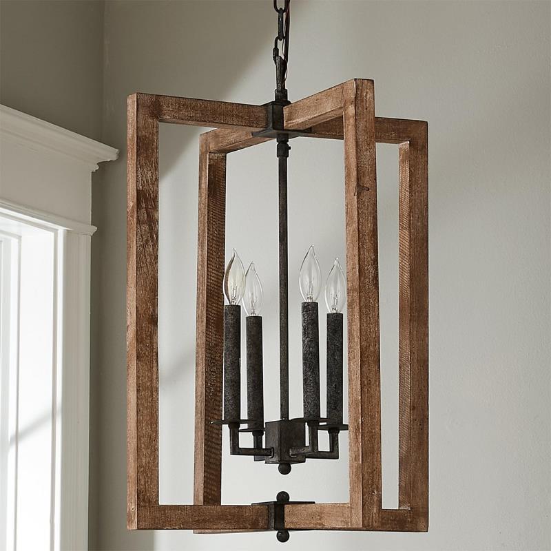 Eirikuvyi vintage pendellampe i metal og træ med kreativt design