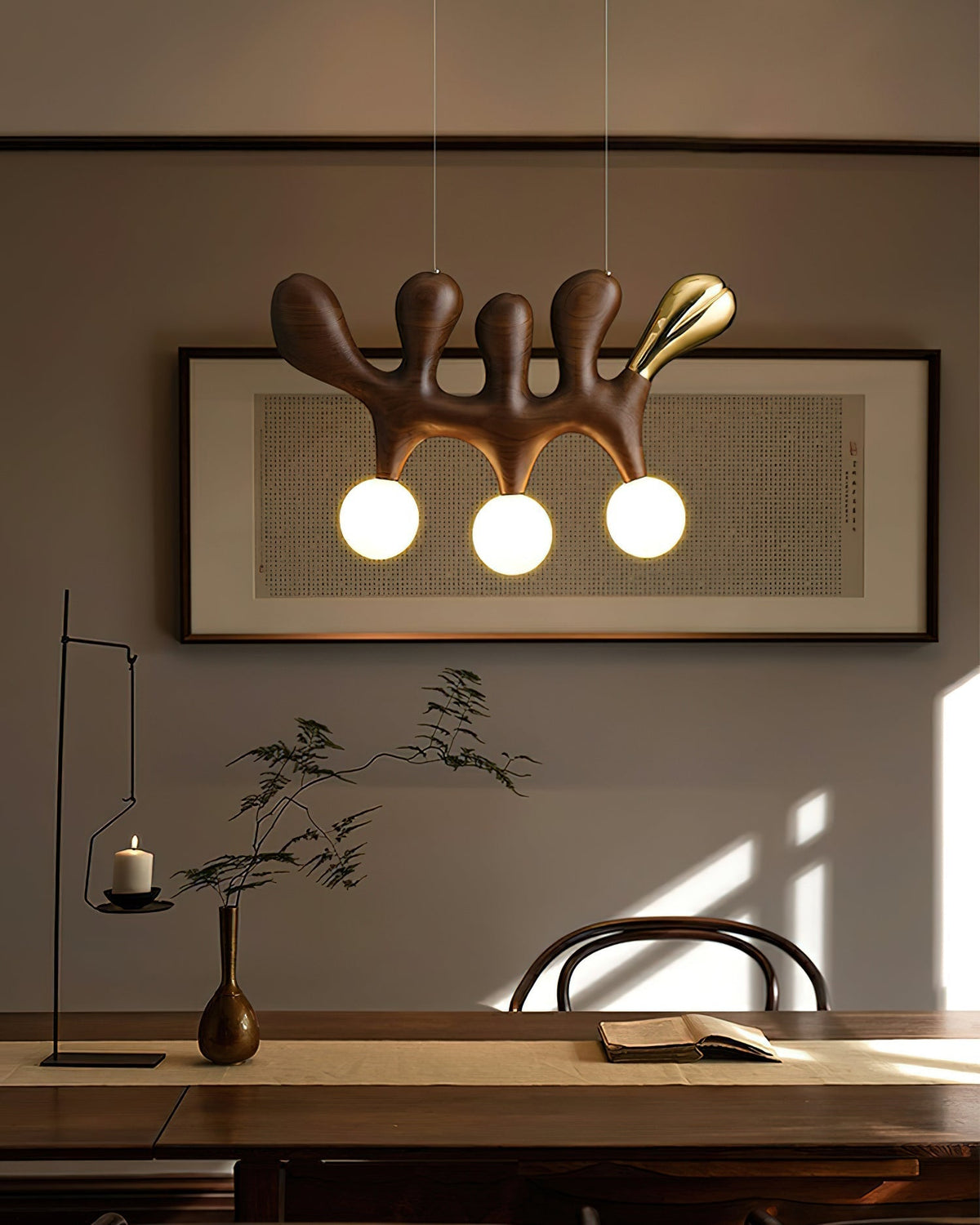 Candeeiro suspenso contemporâneo em madeira Sprout