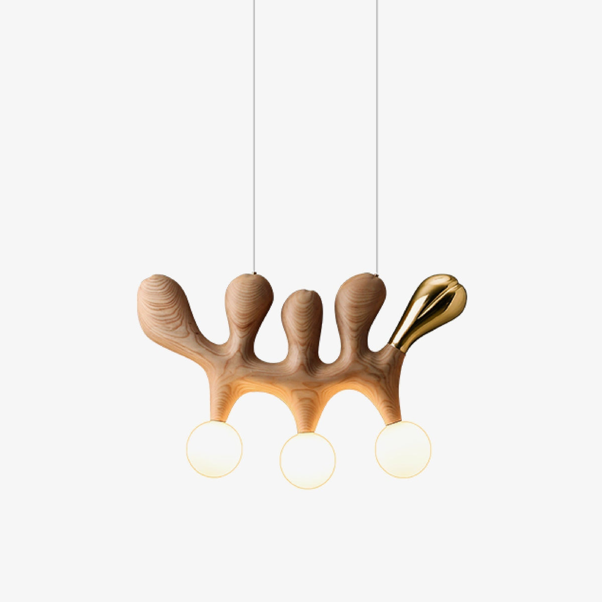 Candeeiro suspenso contemporâneo em madeira Sprout