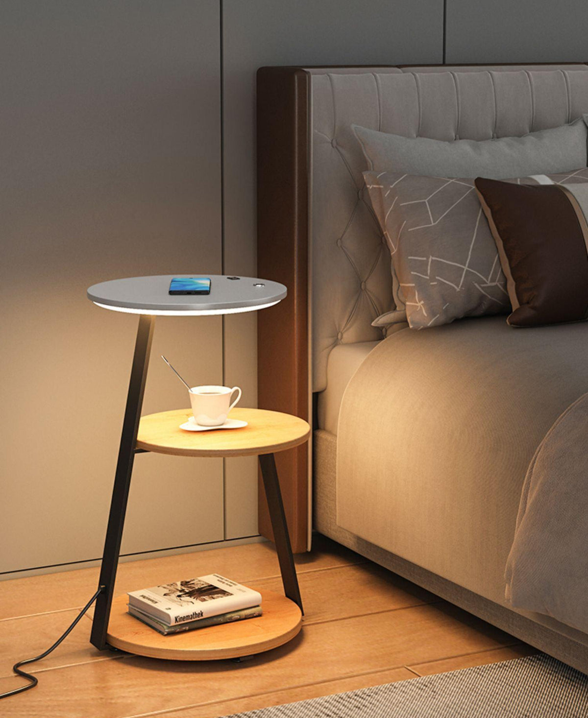 Mard moderne gulvlampe i træ