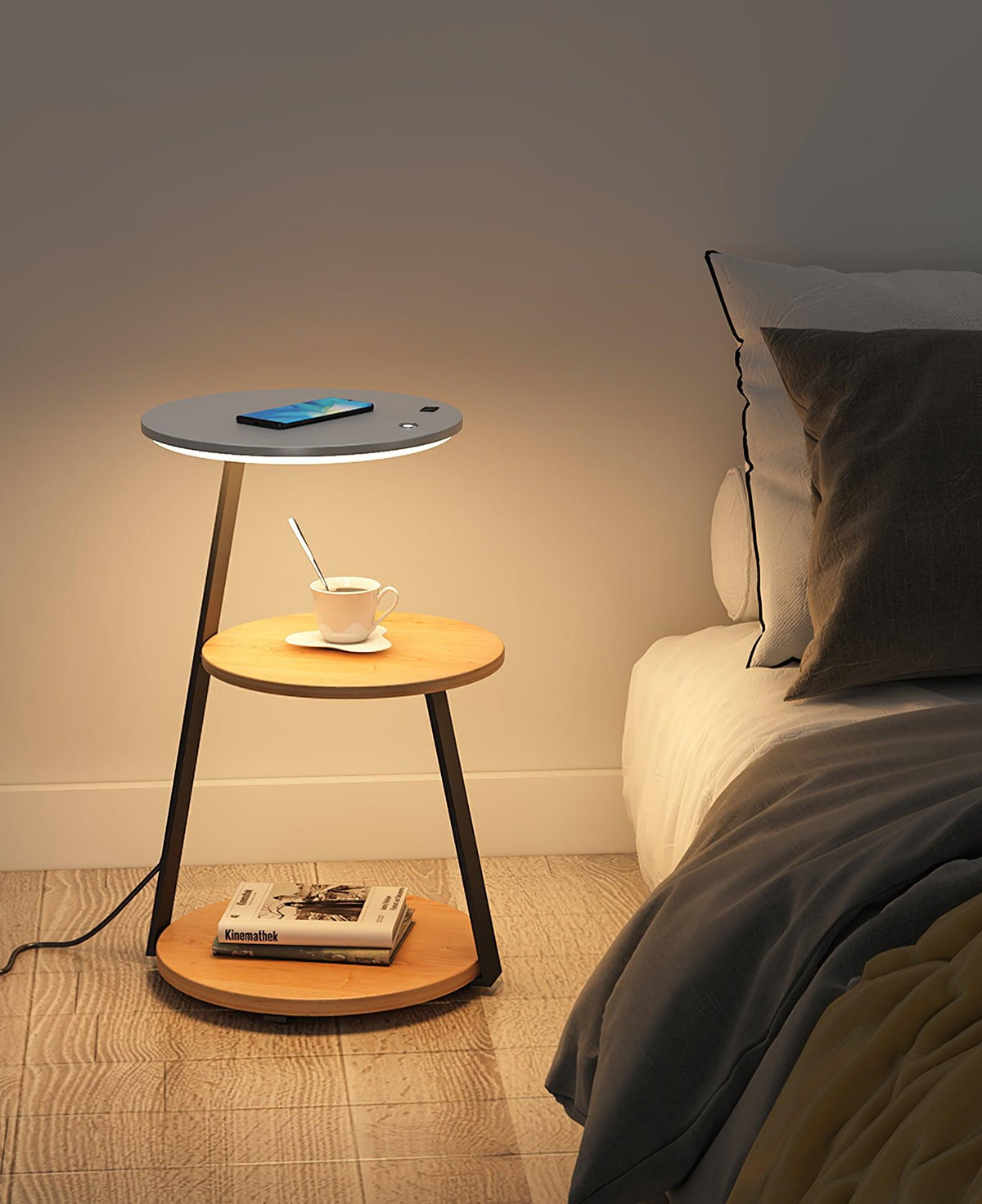 Mard moderne gulvlampe i træ