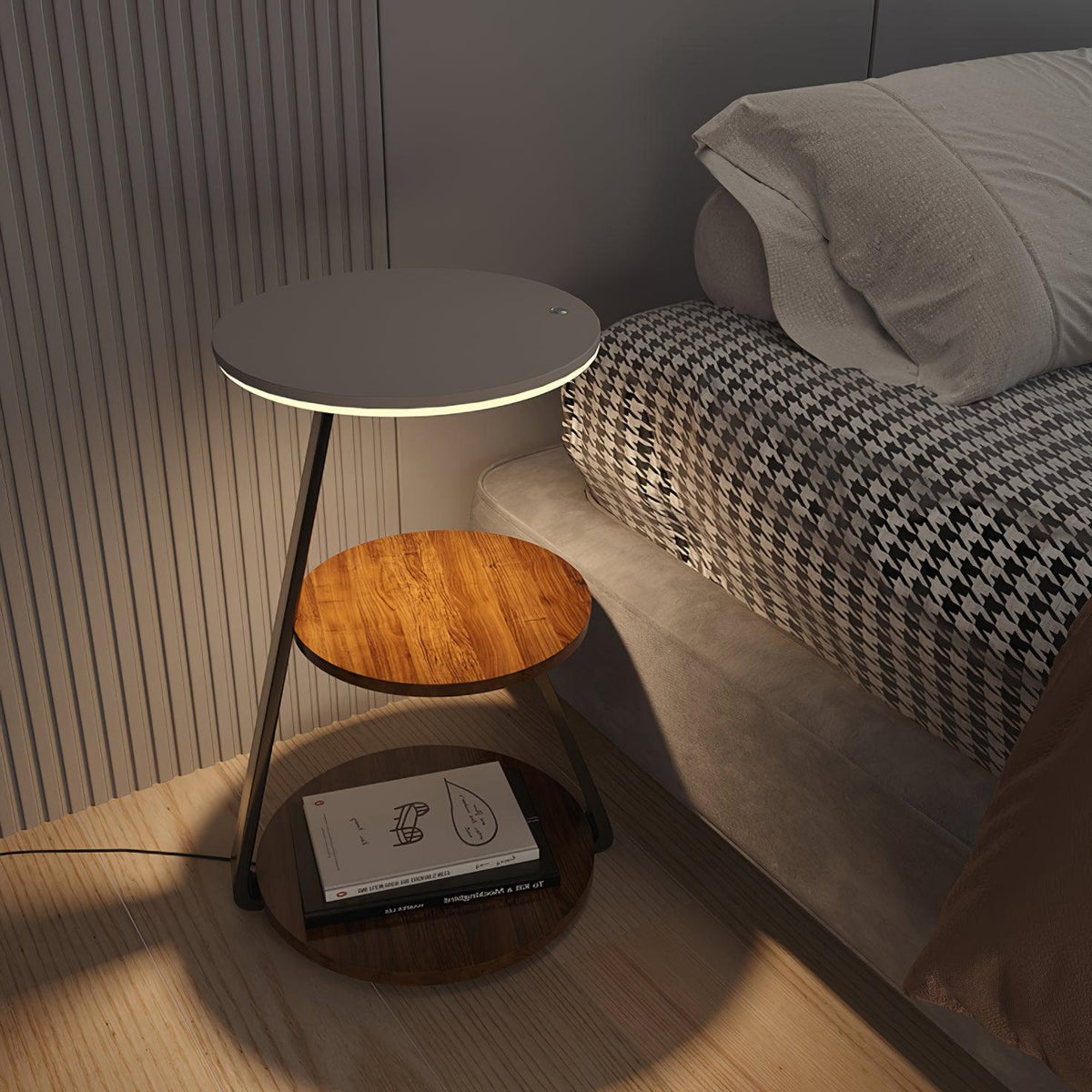 Mard moderne gulvlampe i træ