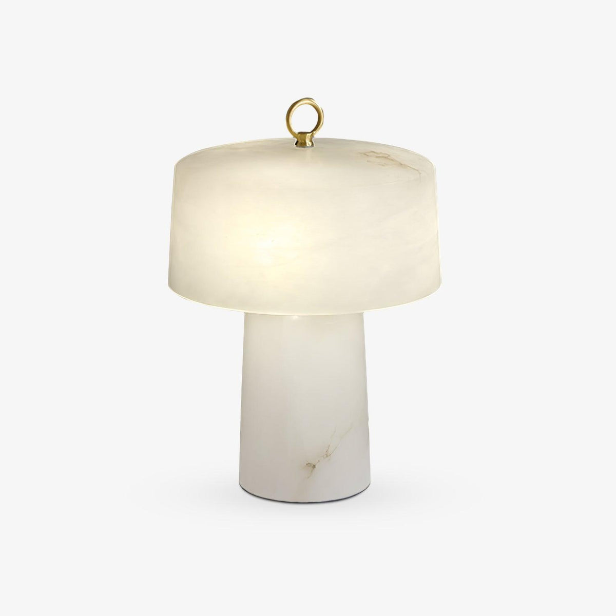 Eurvynyra bordslampa med trumma i alabaster