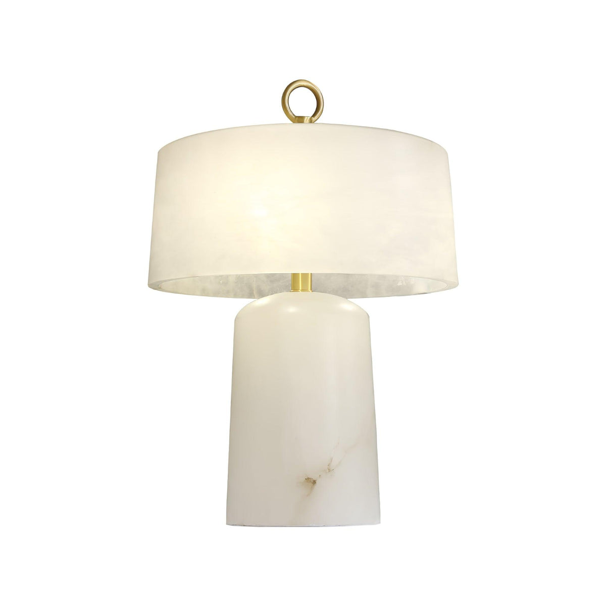 Eurvynyra bordslampa med trumma i alabaster