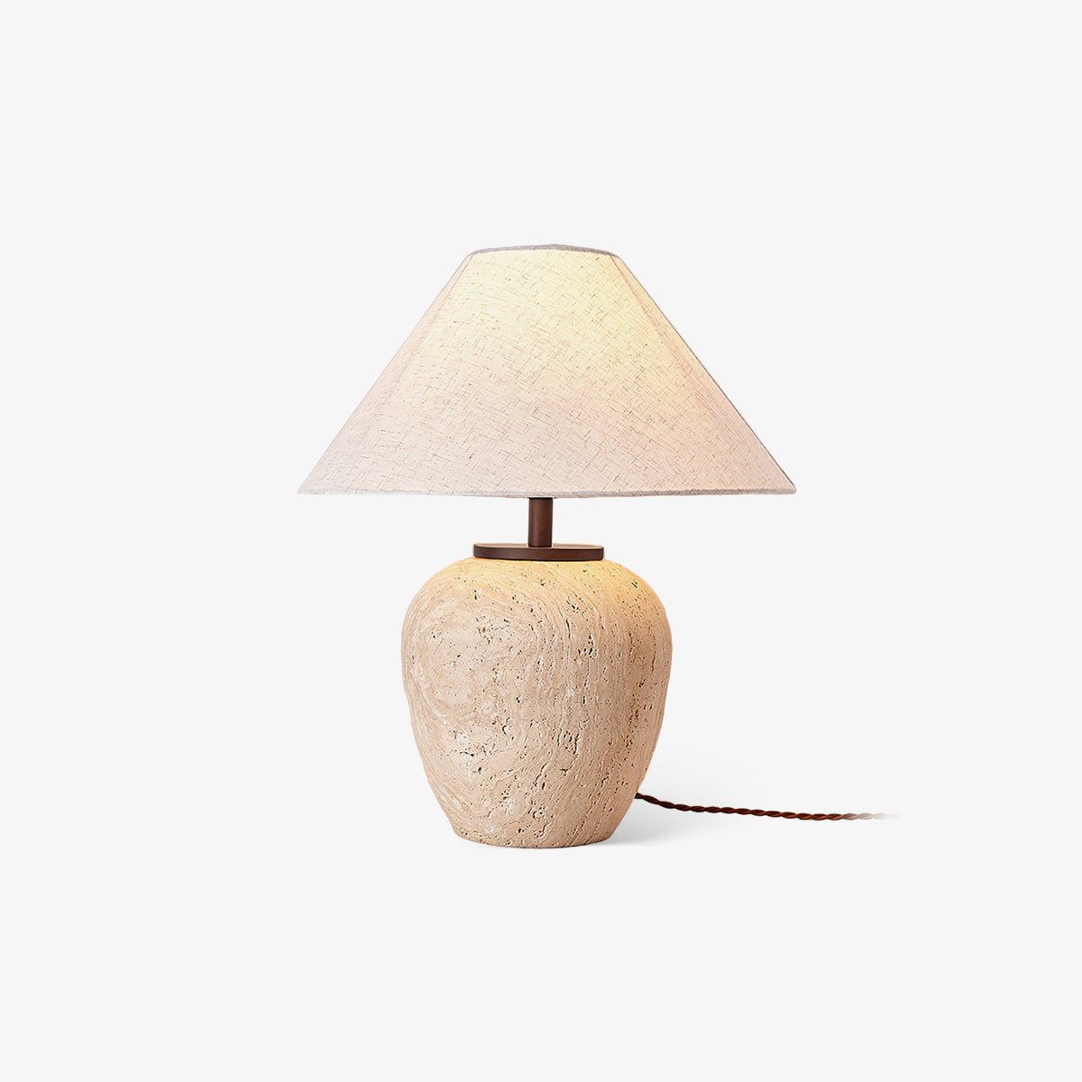 Cazorus kugleformet bordlampe i travertin
