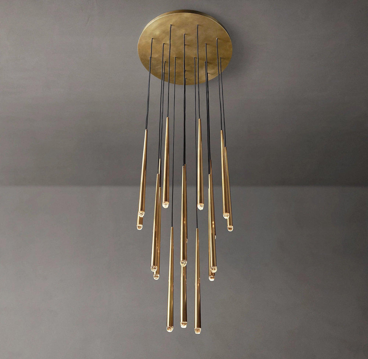 Candelabro Larry de cristal, latão, prata escurecida e para escadaria