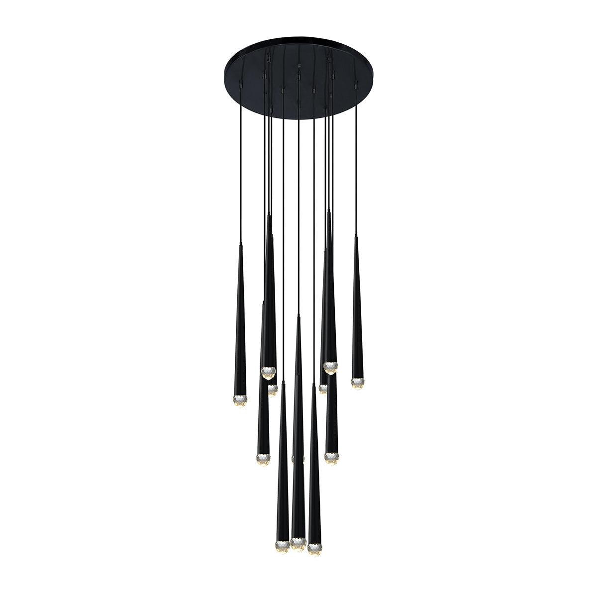 Candelabro Larry de cristal, latão, prata escurecida e para escadaria
