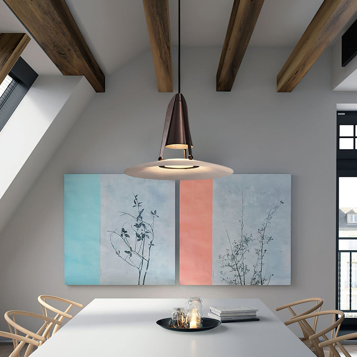 Halen pendellampa i alabaster Fusion
