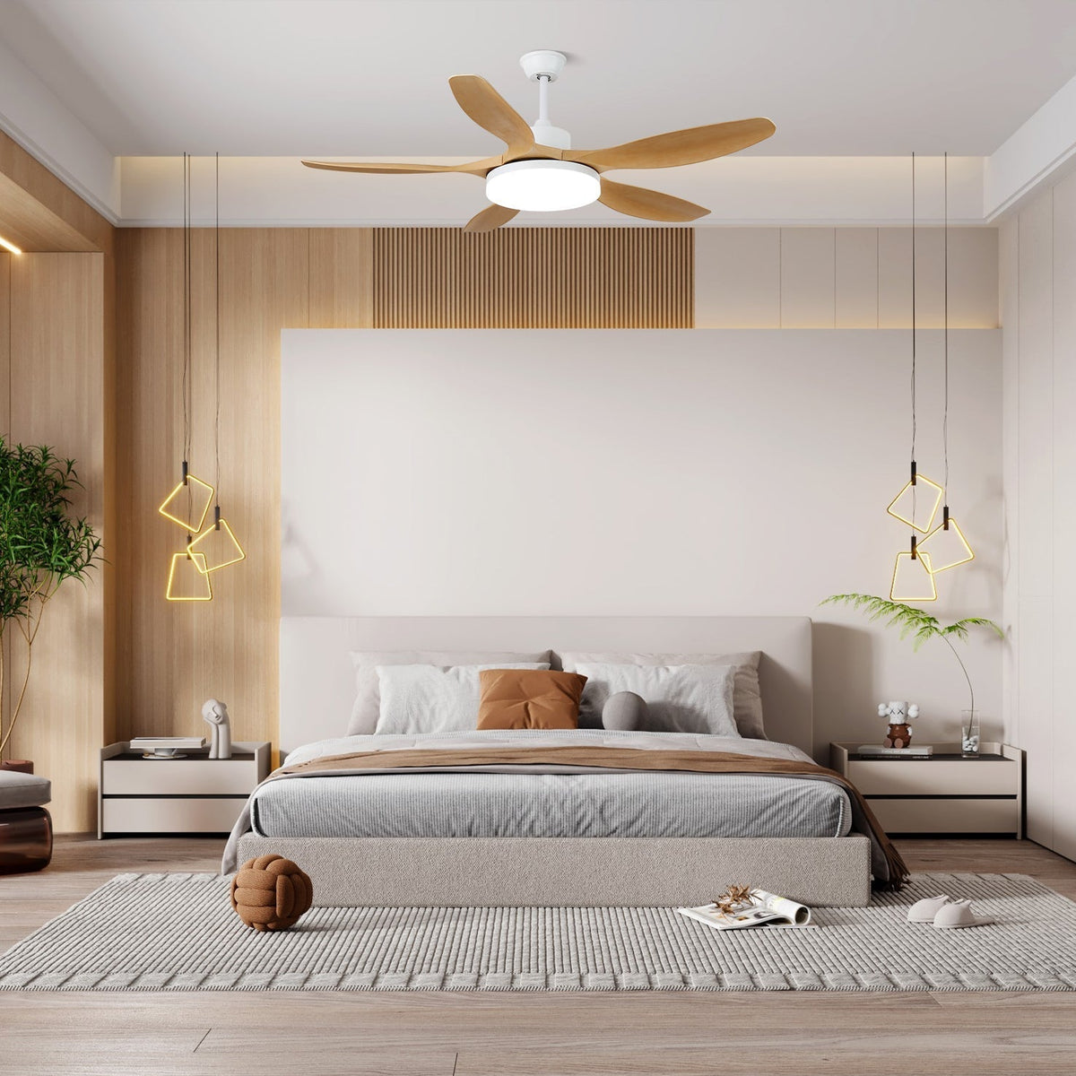 Arysen Minimalist Wood Ceiling Fan Light