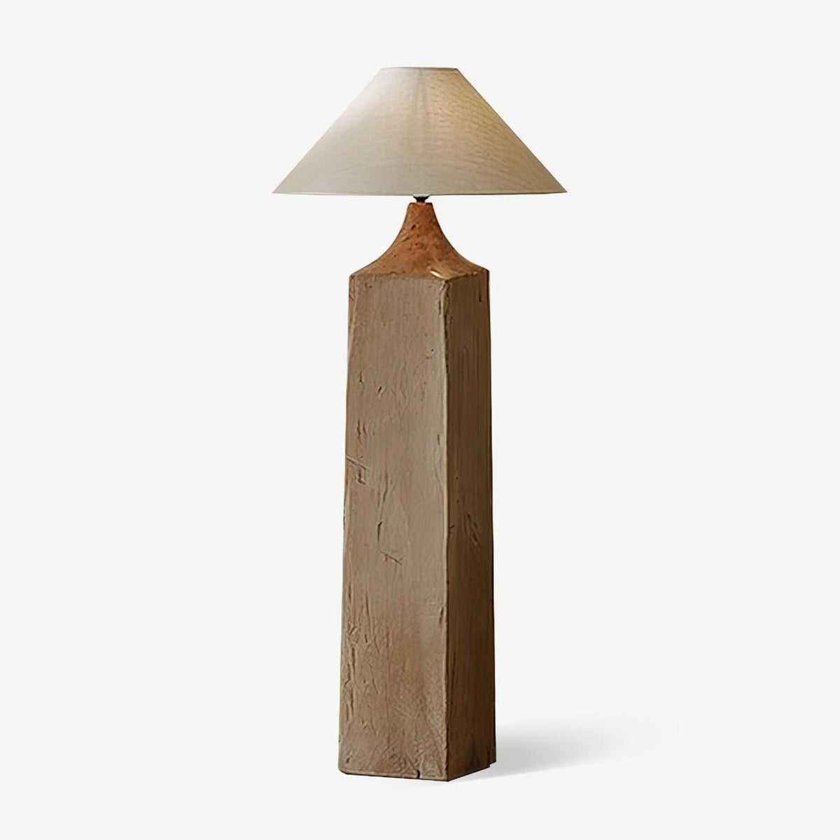 Rustica søjlegulvlampe i træ