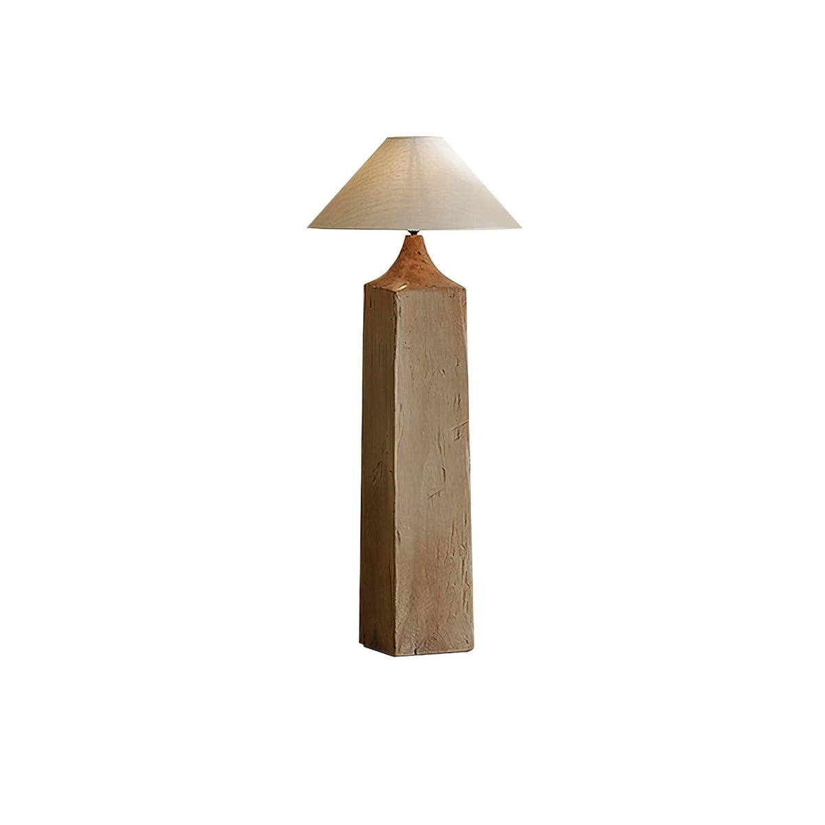 Rustica søjlegulvlampe i træ