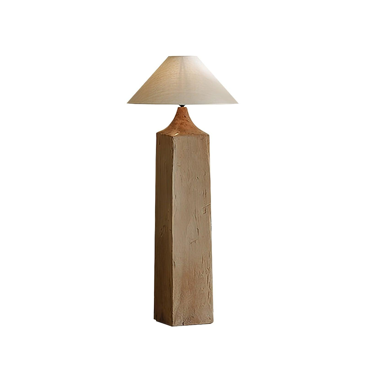 Rustica søjlegulvlampe i træ