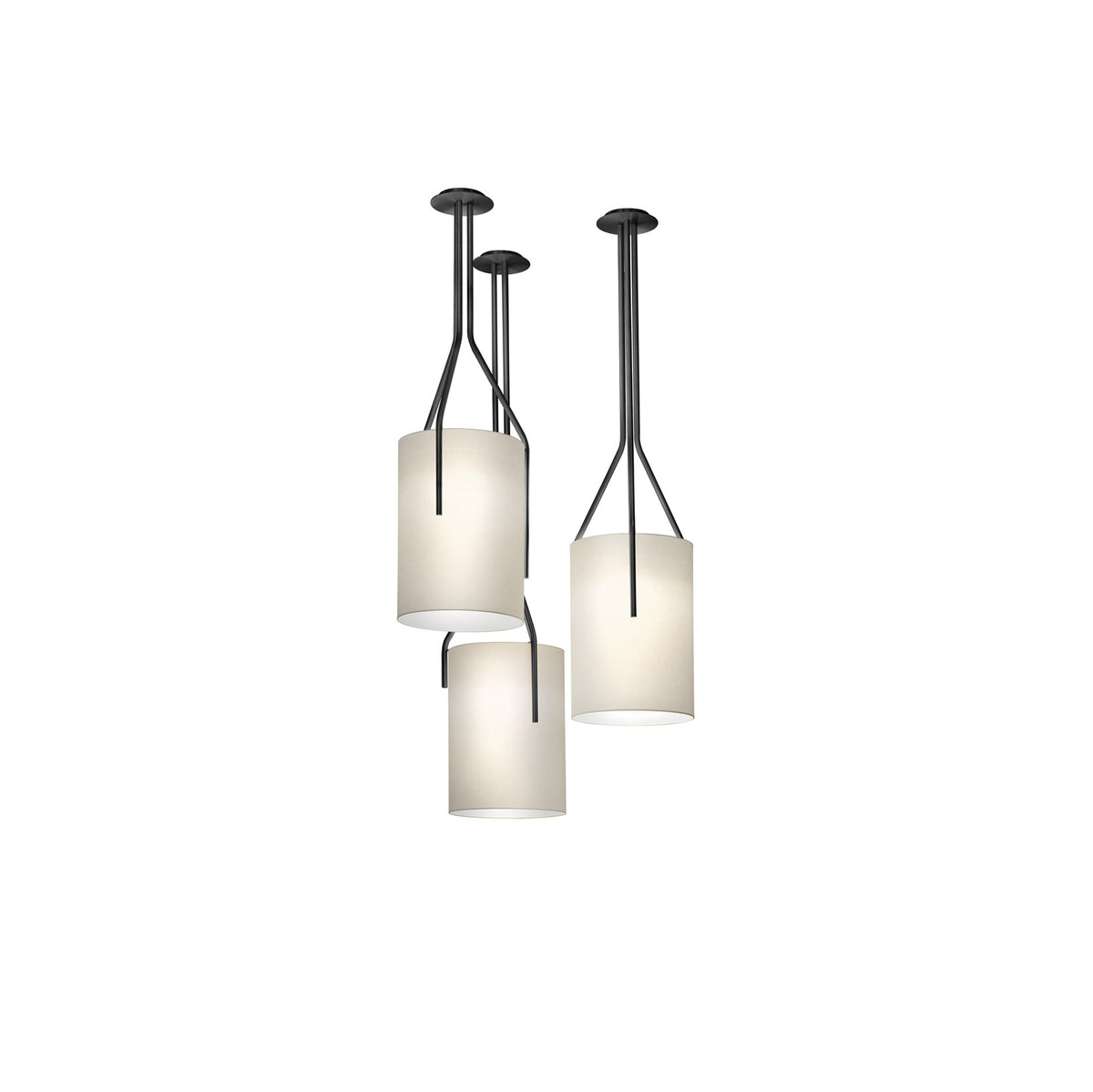 Cex moderne LED-lysekrone i messing med 3 lys