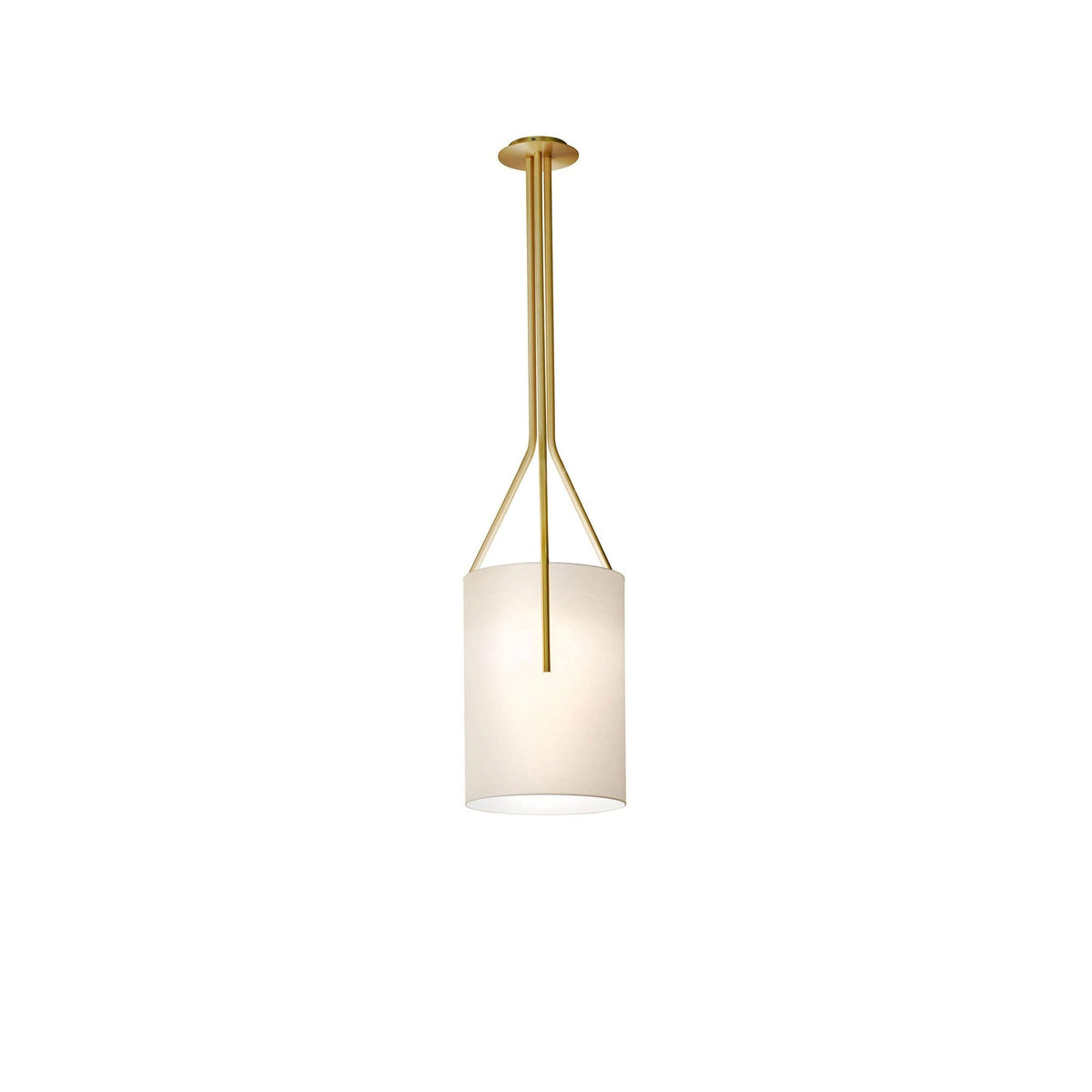 Cex moderne LED-lysekrone i messing med 3 lys
