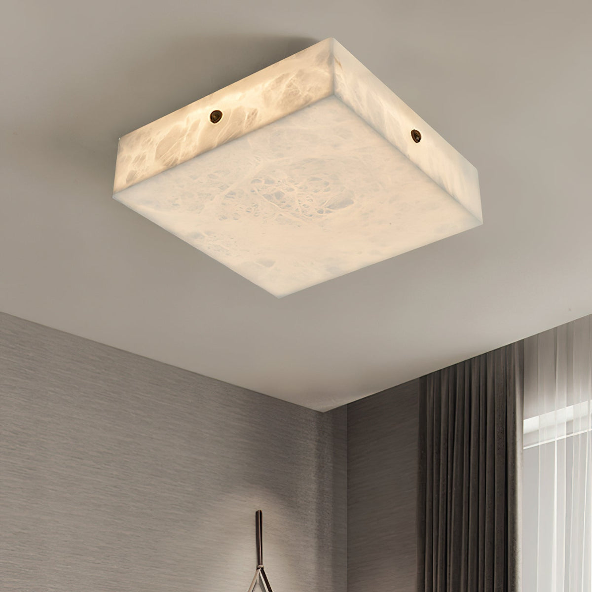 Rauduvys modern minimalistisk taklampa i alabaster