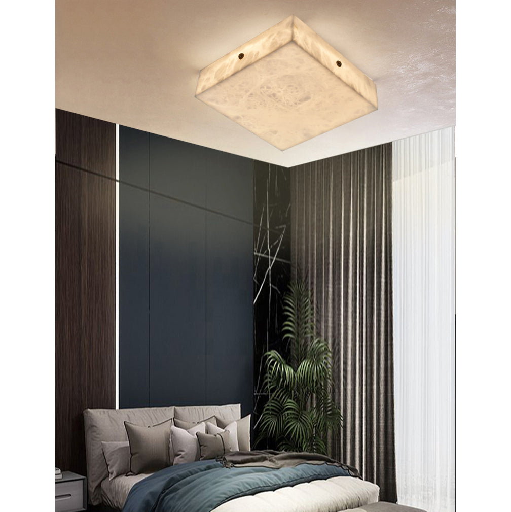 Rauduvys modern minimalistisk taklampa i alabaster
