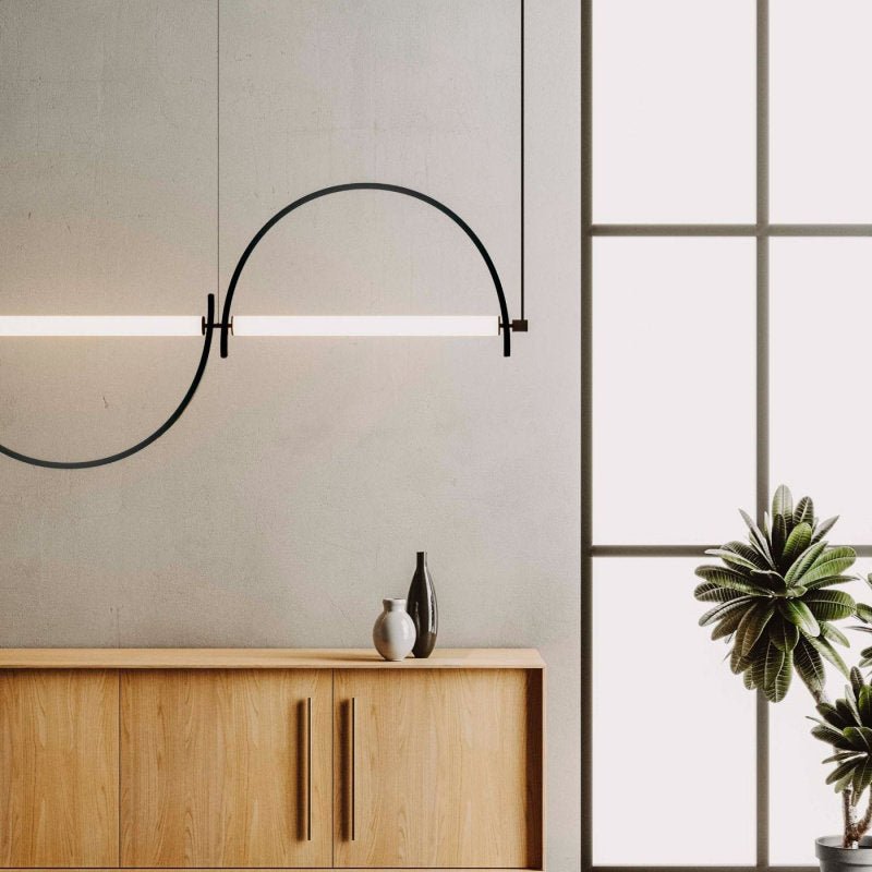 Buet lineær LED-lysekrone