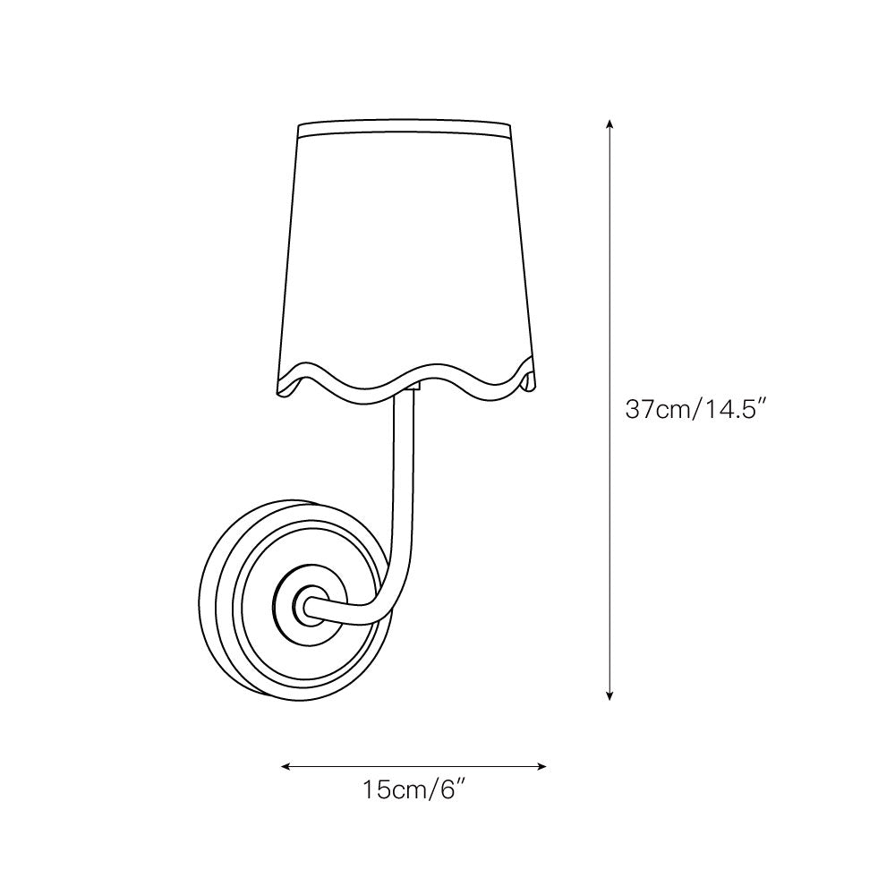 Candeeiro de parede de tecido e metal moderno e minimalista Sifuvyo
