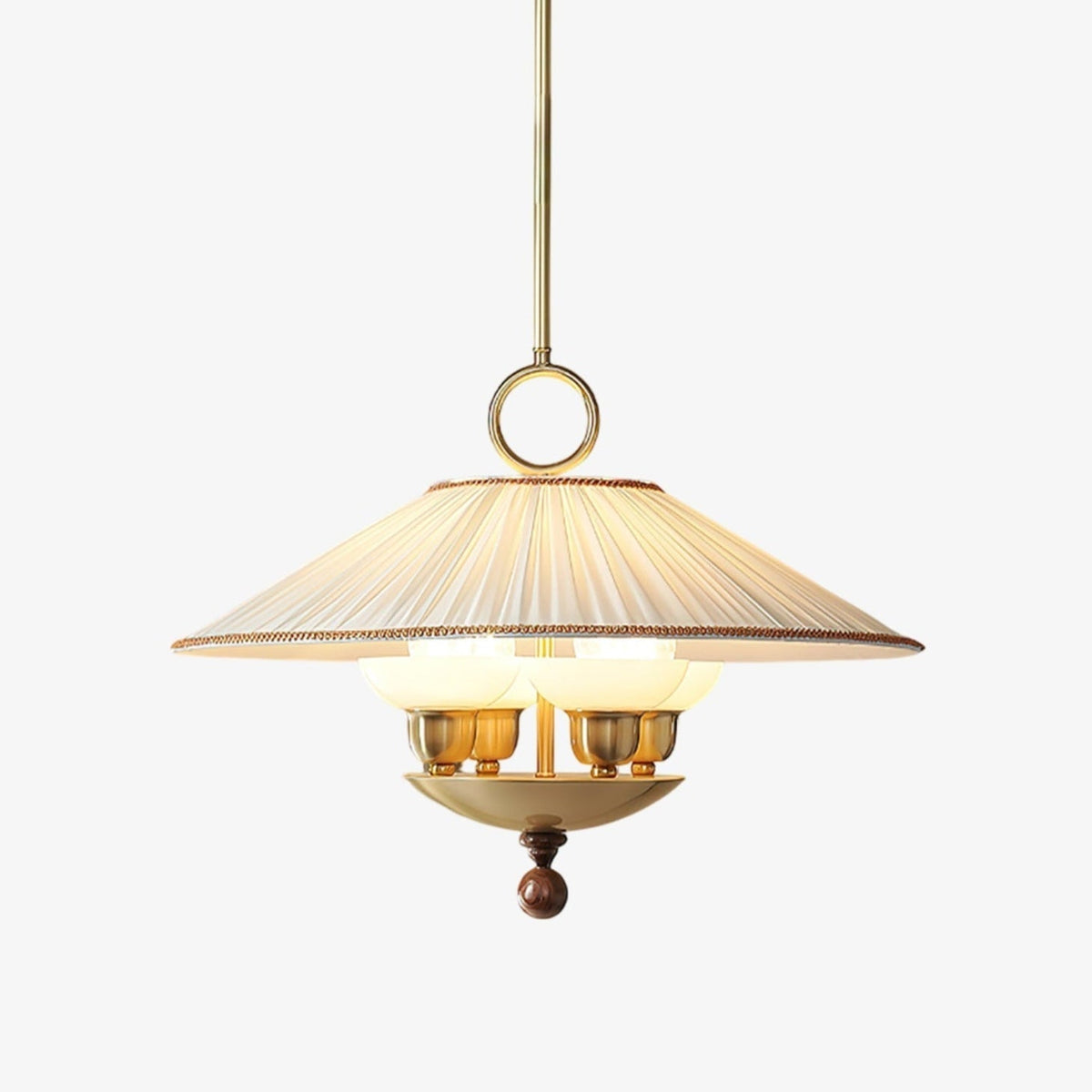 Umbera pendellampa med veckad skärm