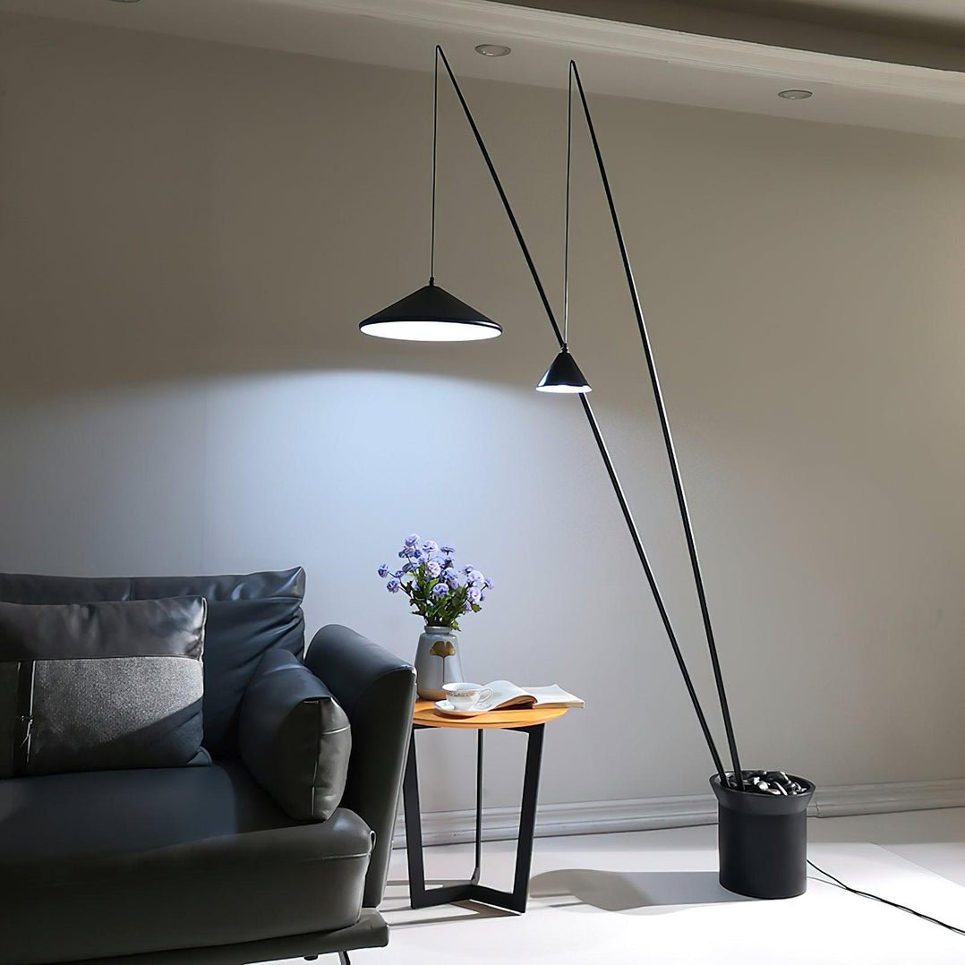 Canorara svart golvlampa med flera armar