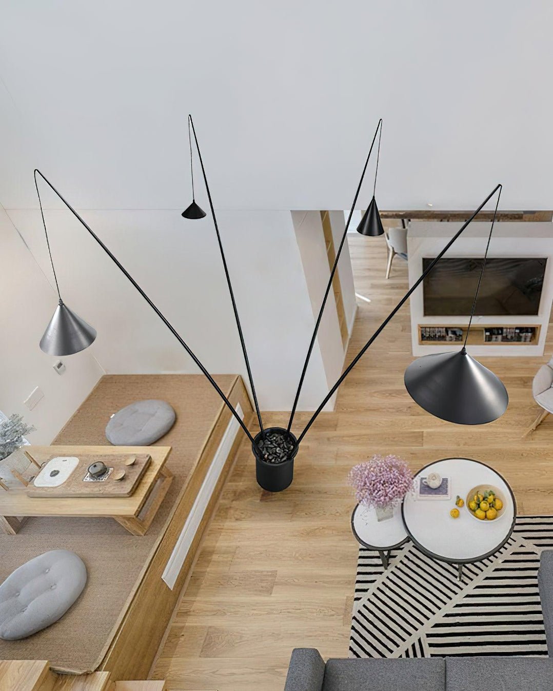 Canorara svart golvlampa med flera armar