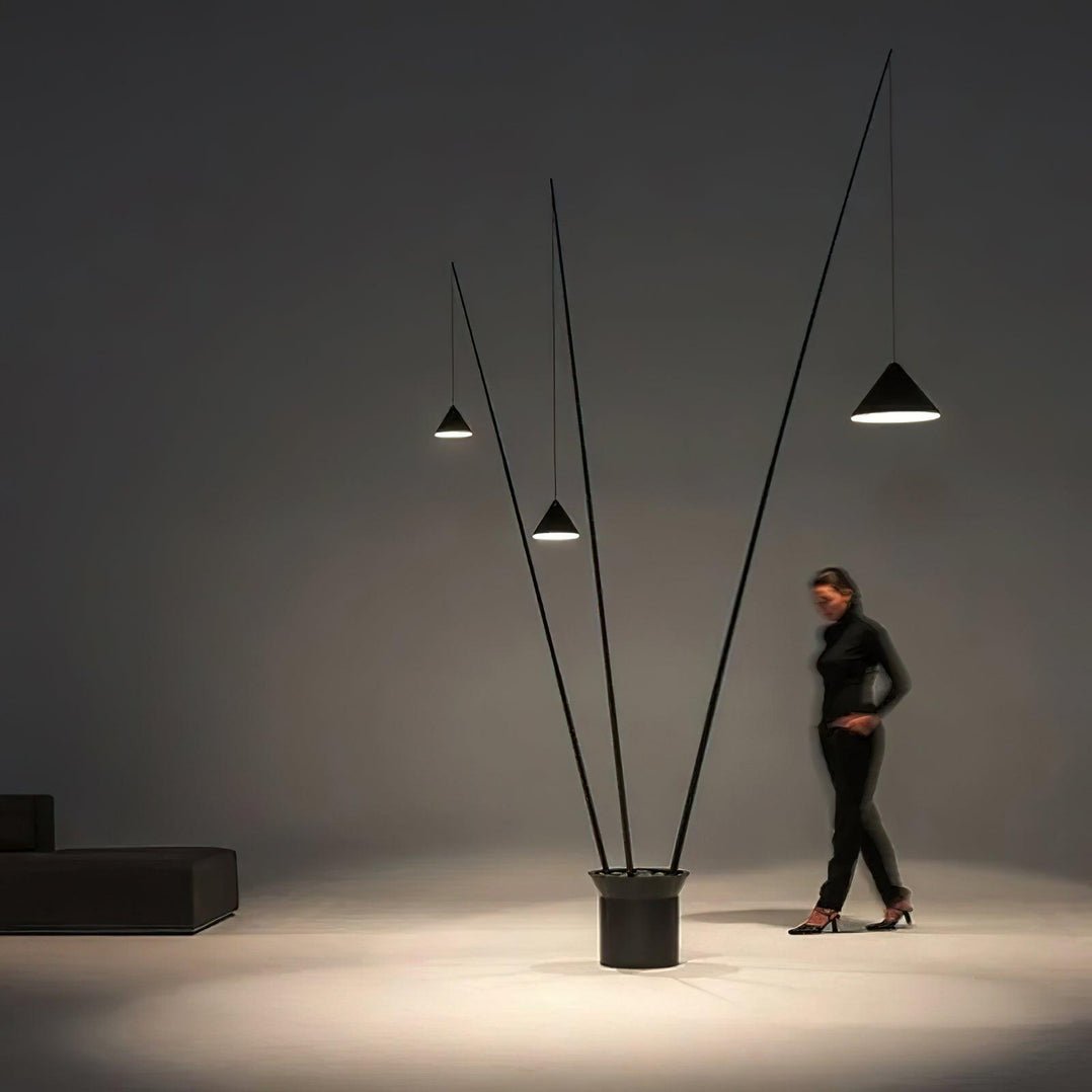 Canorara svart golvlampa med flera armar