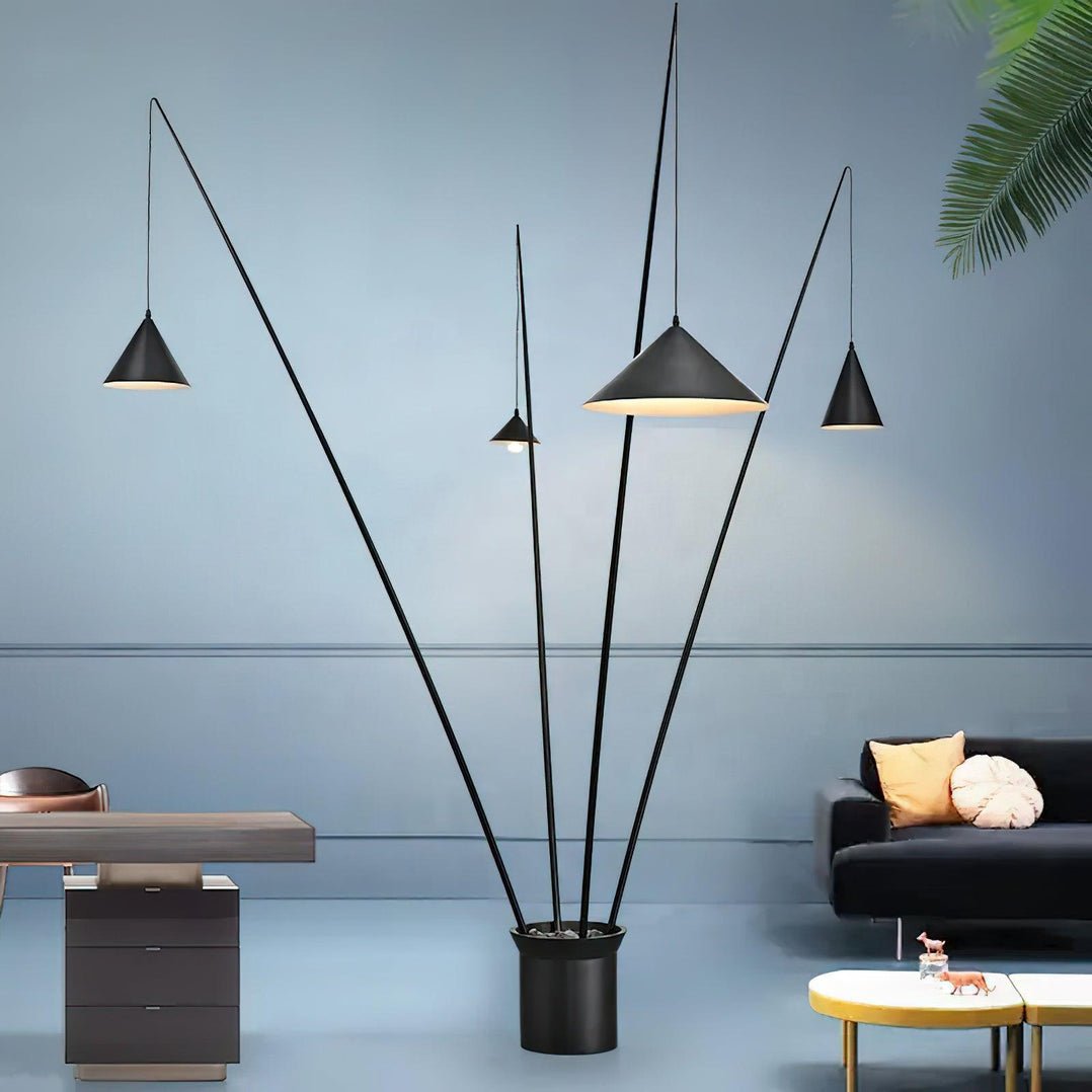Canorara svart golvlampa med flera armar