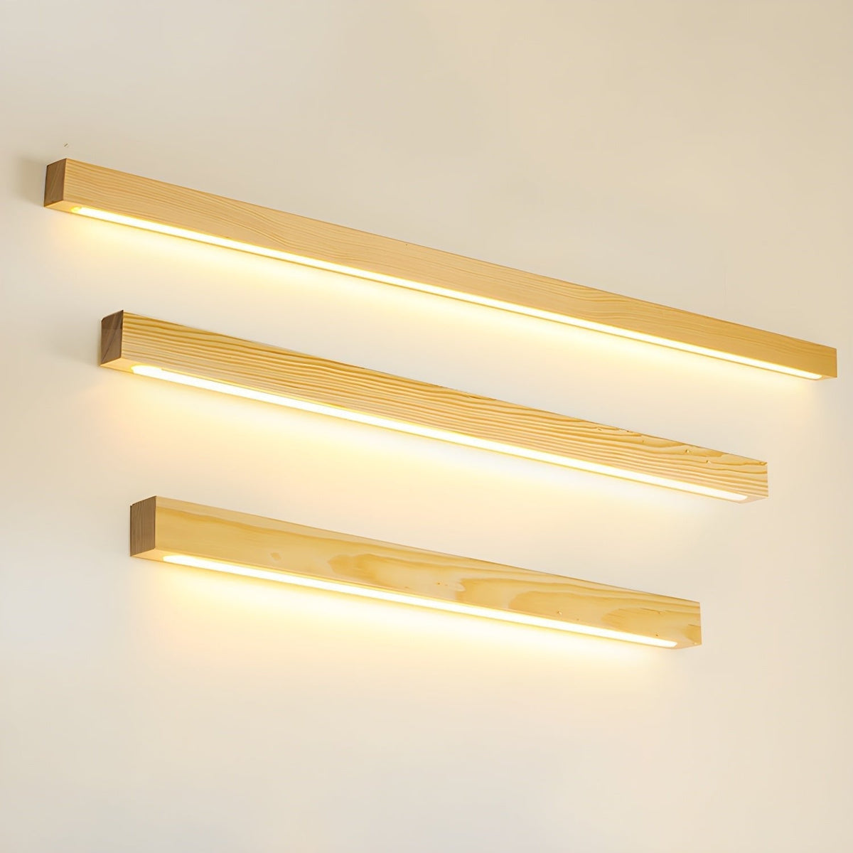 Elvivine lineær, minimalistisk LED-væglampe i træ