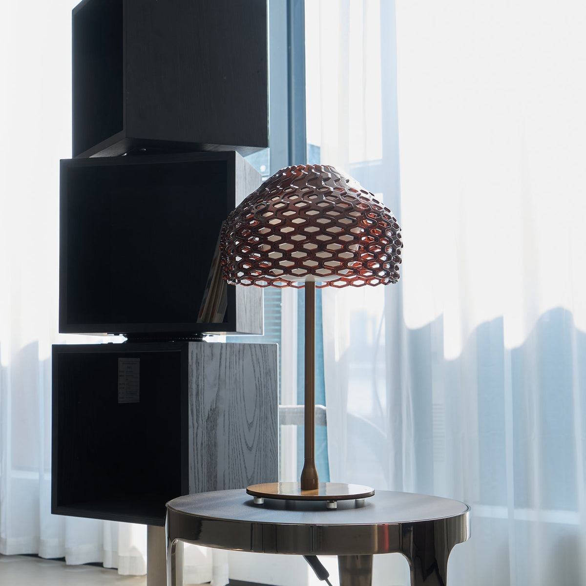 Vintace industriell bordslampa i plast