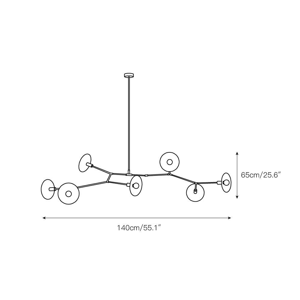 Tinduvyo moderne minimalistisk metal- og glaslysekrone