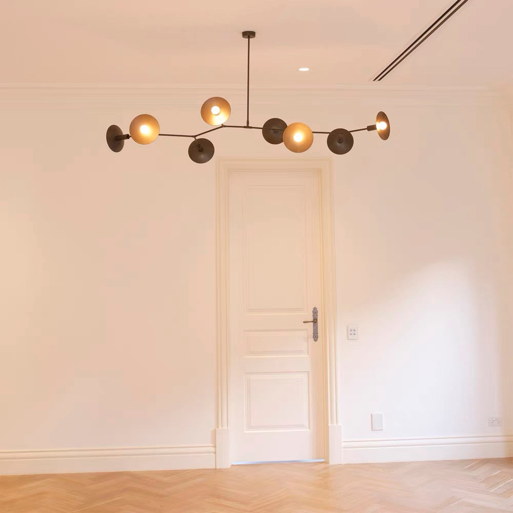 Tinduvyo moderne minimalistisk metal- og glaslysekrone