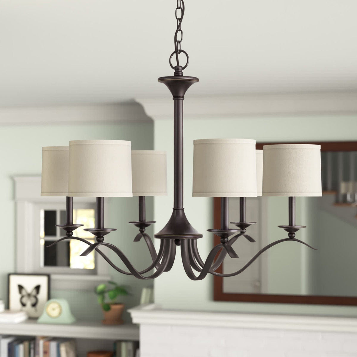 Vatnuvys Traditional Premium Brass Fabric Metal Chandelier