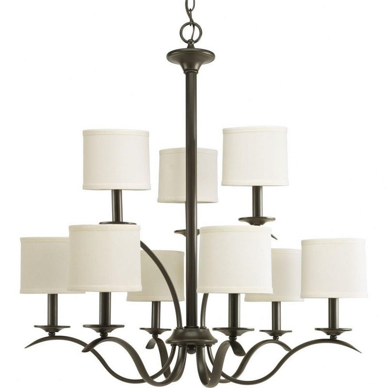 Vatnuvys Traditional Premium Brass Fabric Metal Chandelier