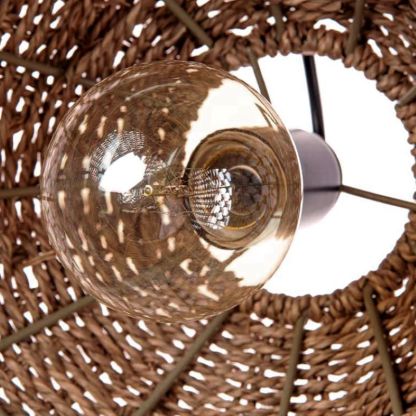 Muto Vintage sveitalegur LED-hengilampi úr spanskreyr fyrir stofu og svefnherbergi