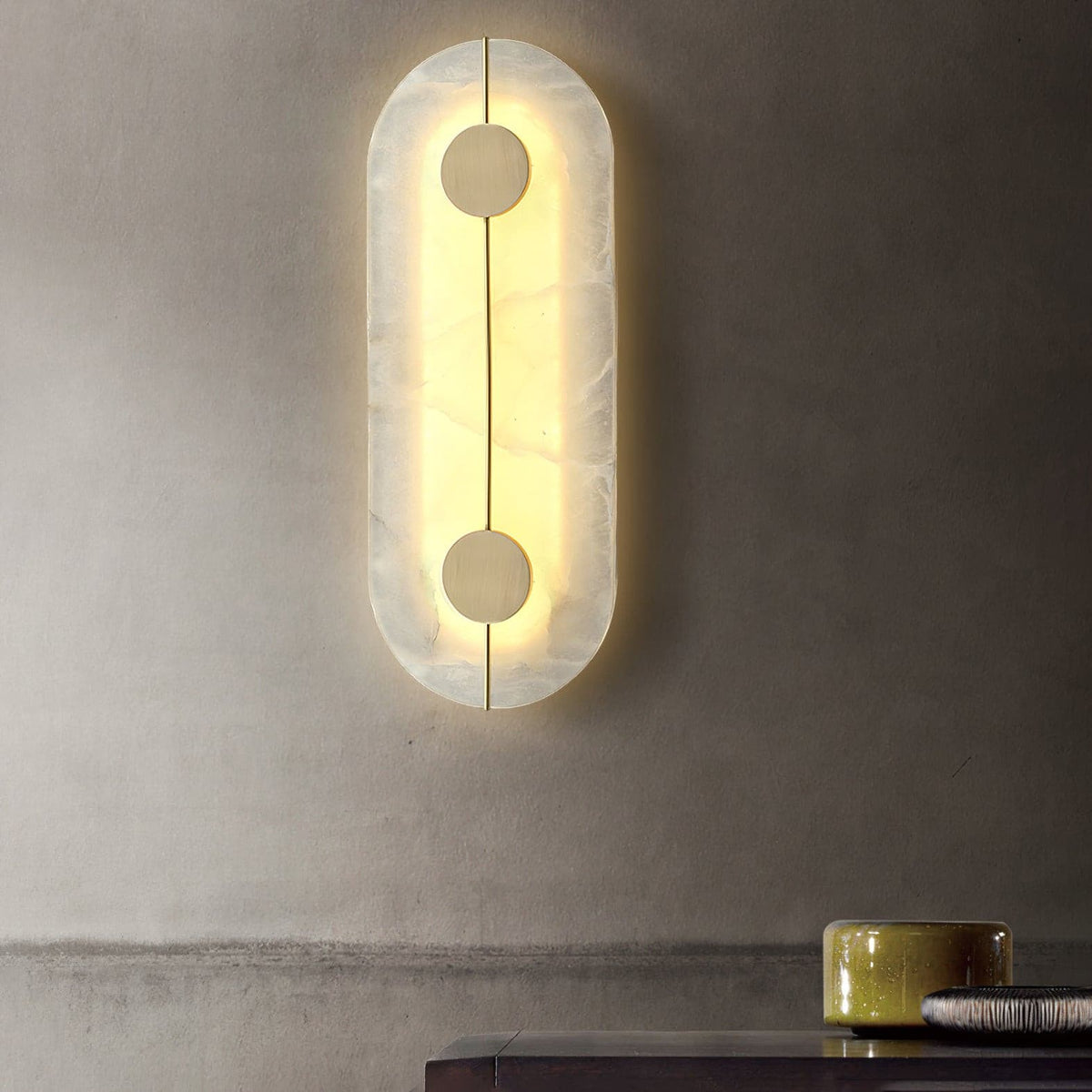 Candeeiro de parede artístico, dolomite e cobre, estilo retro