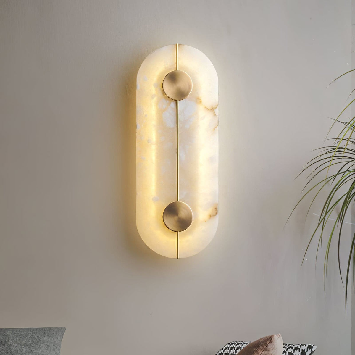 Candeeiro de parede artístico, dolomite e cobre, estilo retro
