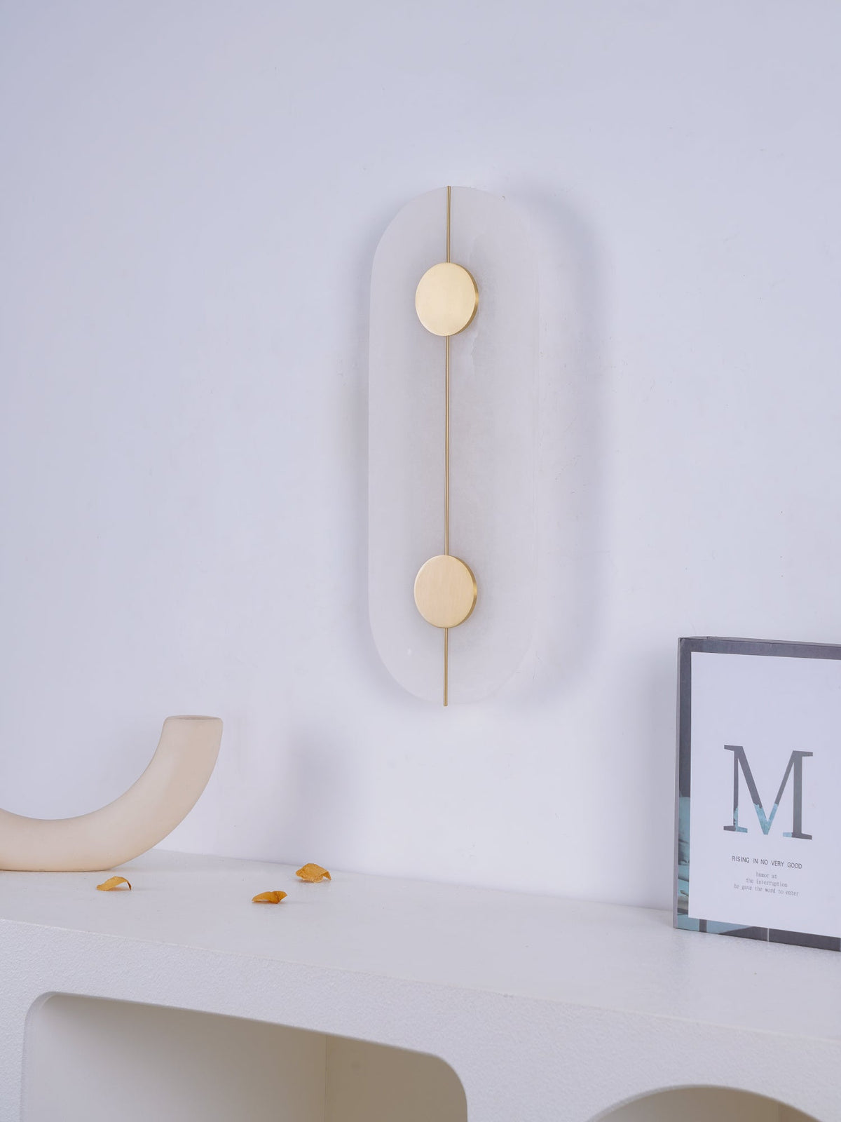 Candeeiro de parede artístico, dolomite e cobre, estilo retro