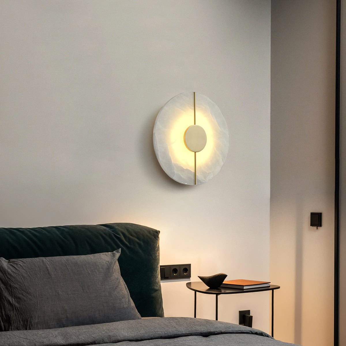 Candeeiro de parede artístico, dolomite e cobre, estilo retro