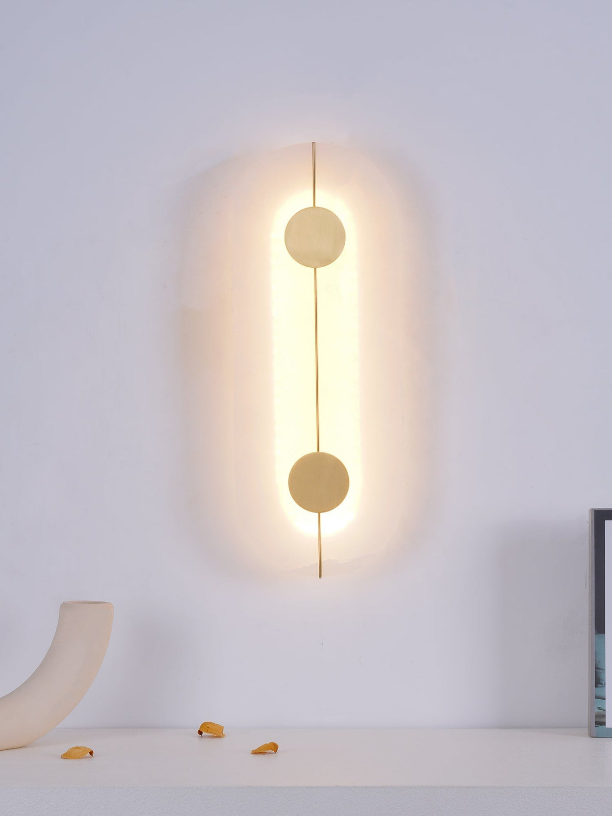 Candeeiro de parede artístico, dolomite e cobre, estilo retro