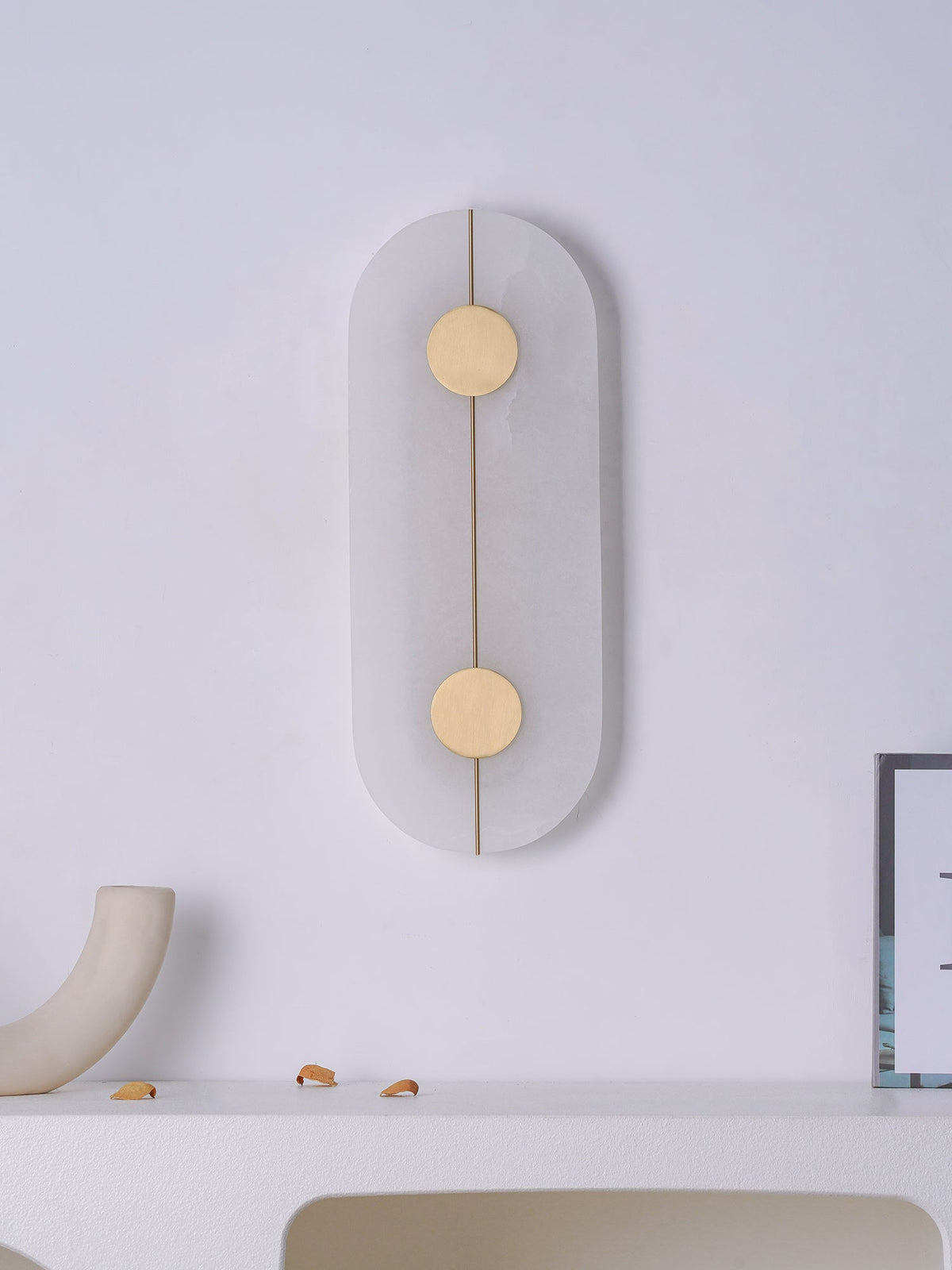 Candeeiro de parede artístico, dolomite e cobre, estilo retro