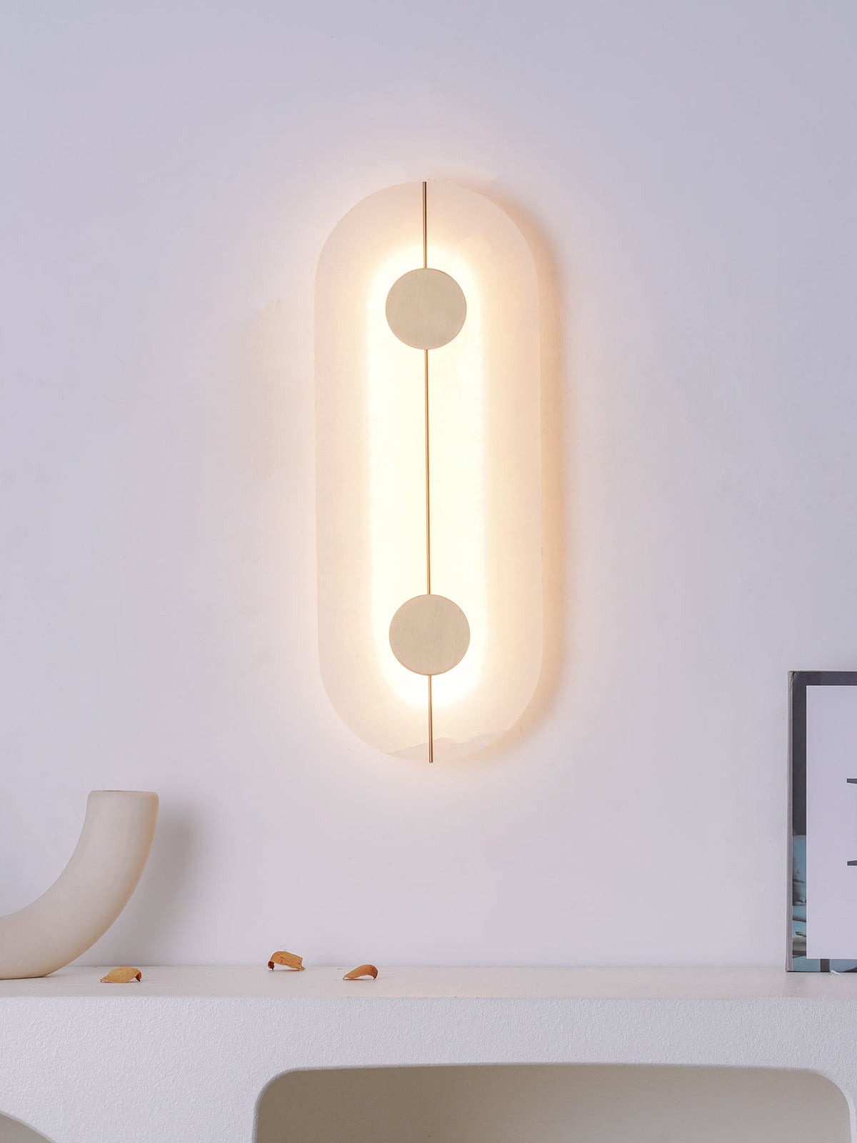 Candeeiro de parede artístico, dolomite e cobre, estilo retro