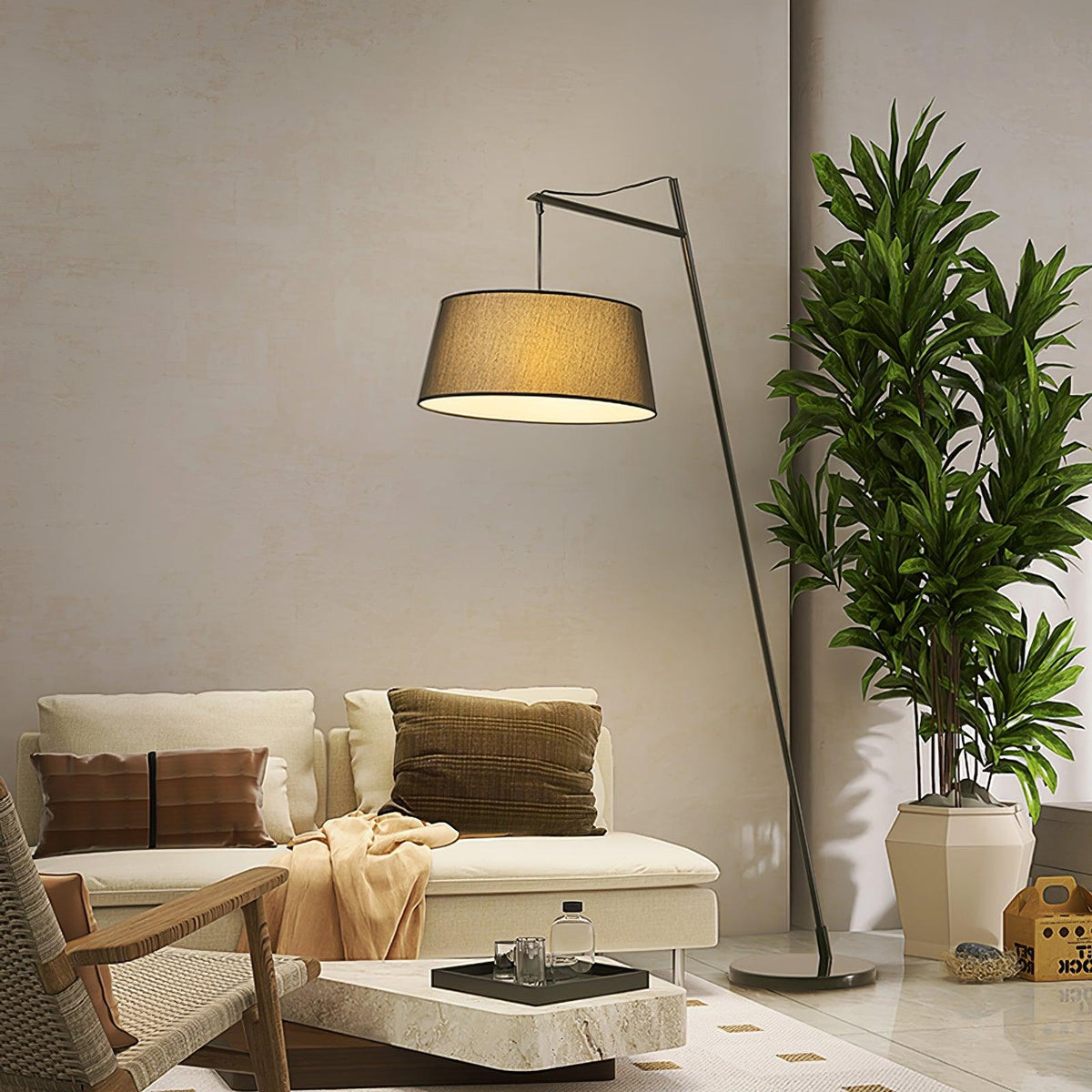 Votalyra moderne gulvlampe i stof