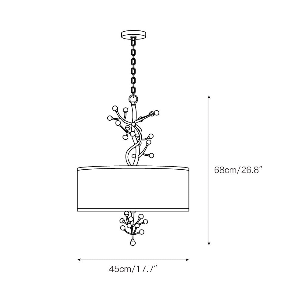 Candeeiro suspenso de cristal e tecido de criatividade individual Asbury