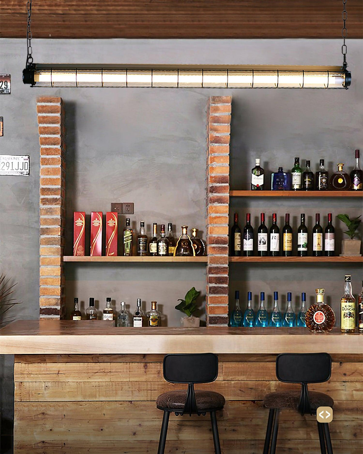 Candeeiro suspenso linear industrial Alaric