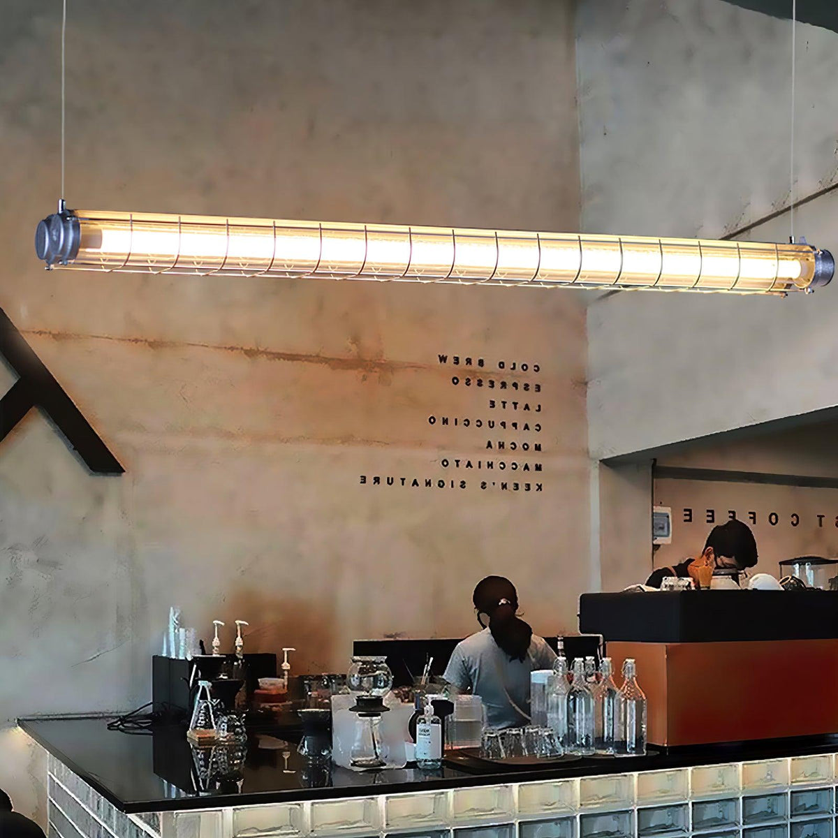 Candeeiro suspenso linear industrial Alaric