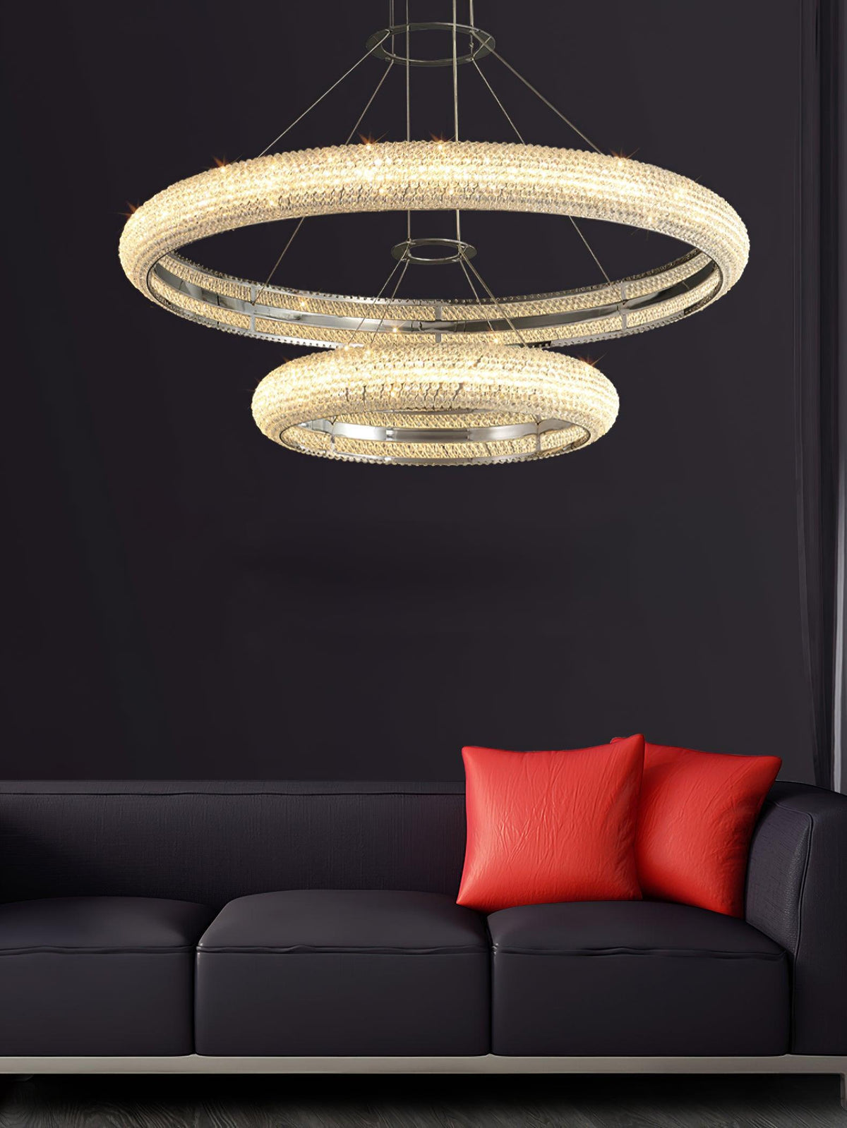 Candeeiro de teto de cristal em anel minimalista moderno Vazorora